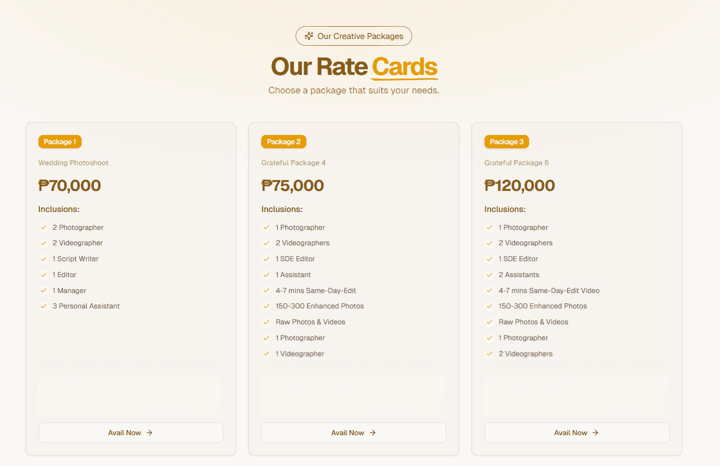 Go to the Packages screenshot